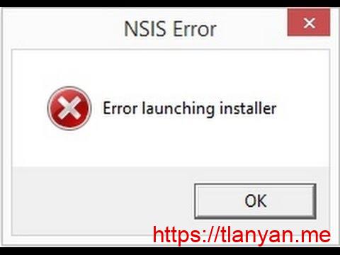 ：NSIS Error: Error Launching Installer